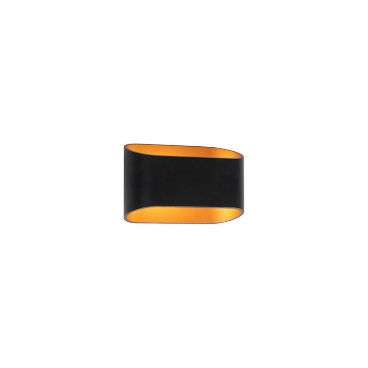Design wall lamp black with gold